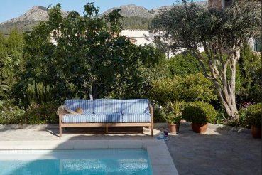 Skagerak Virkelyst Outdoor 3er Sofa Sea Blue Stripe